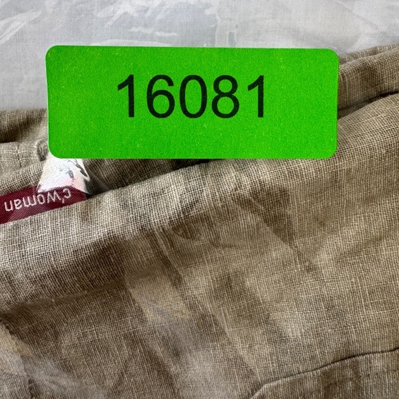 Carry‎ Women's XL Linen Blend Preppy Beach Shorts Greenish-Beige Festival Summer - Picture 13 of 13